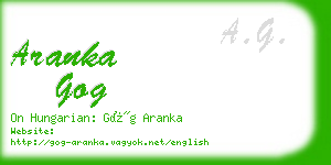 aranka gog business card